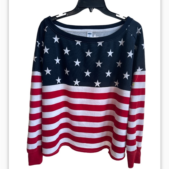 Old Navy Women’s American Flag print Sweatshirt size 1X - Picture 4 of 7
